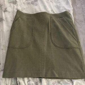 LOFT Olive Mini Skirt with Pockets